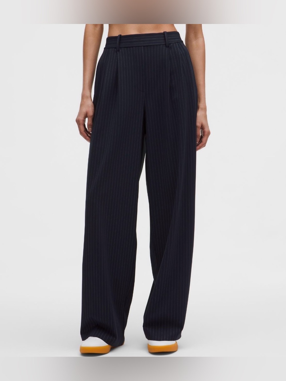 Lululemon Daydrift High-Rise Wide Leg Trouser Sz Large True Navy/Ivory NWT